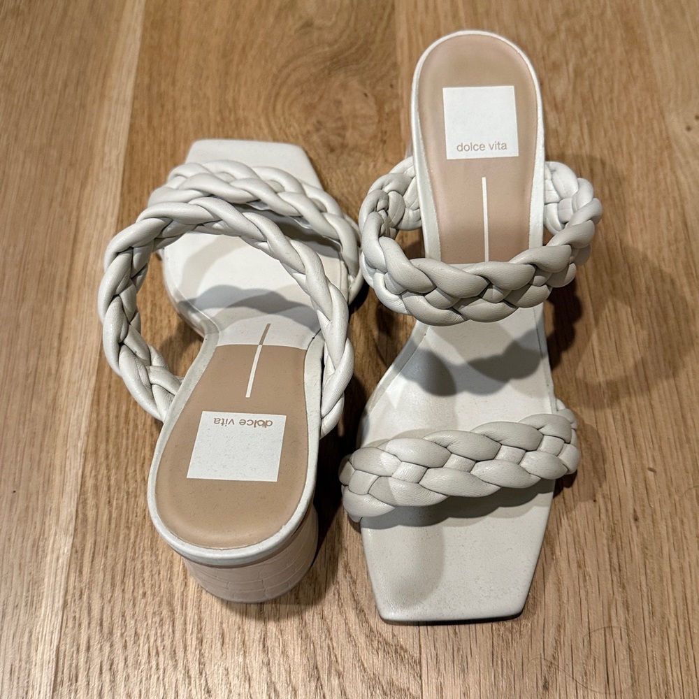 Dolce Vita Cream Braided Slide Sandals